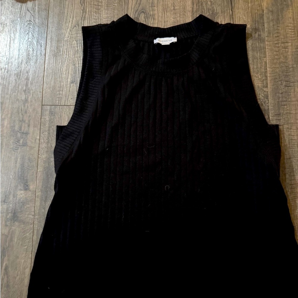 Black Sleeveless Ribbed Top